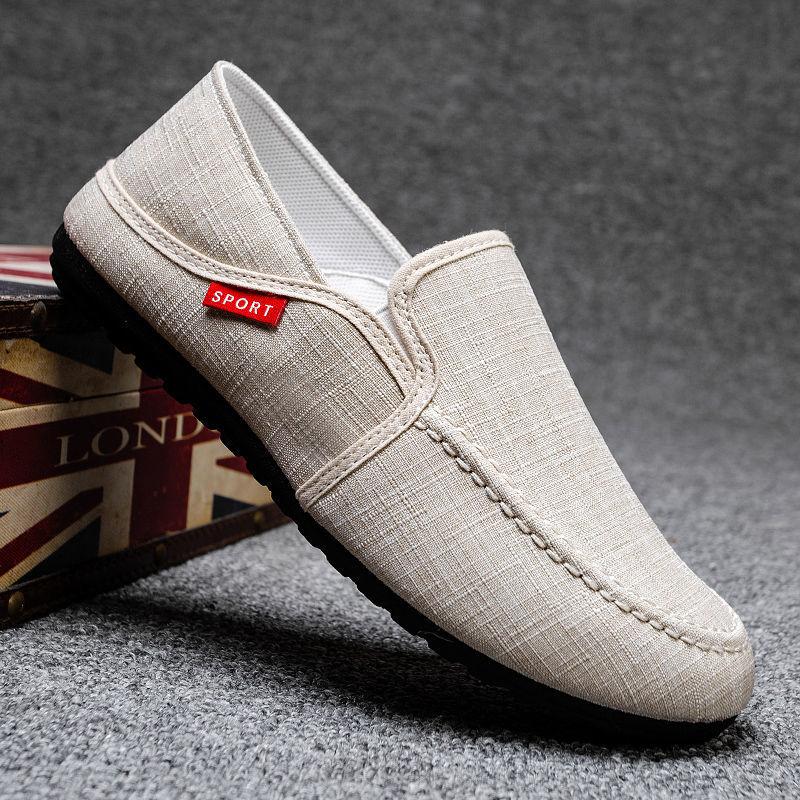 Fashion Minimalist Male Shoe Plus Big Size Canvas Slip-on Sneakers Non-leather Without Retro Legitimate In Promotion Men's Casual Shoes