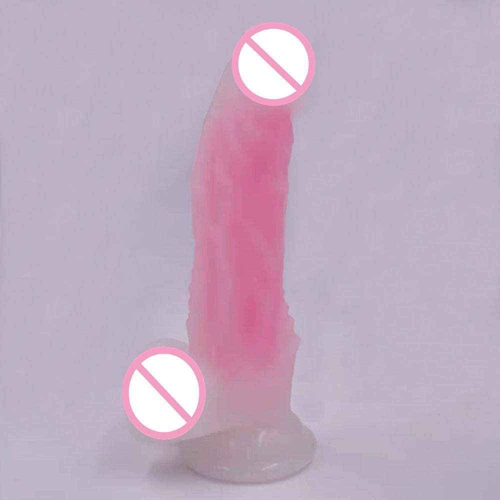 Jelly Luminous Penis Male and Female Climax Masturbation Device Simulation Penis Luminous Silicone Dildos Sexy Sex Product