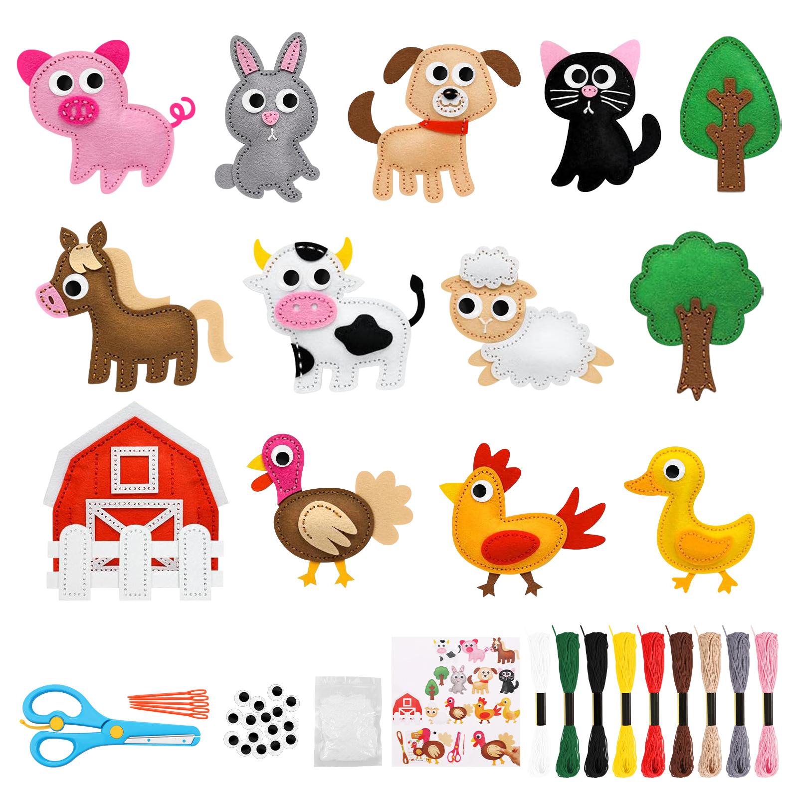 

Farm Animals Sewing Kit for Kids DIY Felt Sewing Kits Preschool Educational Toys Craft Felt starry sky for Boys Girls Beginners