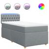 Exclusive House - Slatted Bed Base with Light Grey Mattress 80x200 Cm Fabric