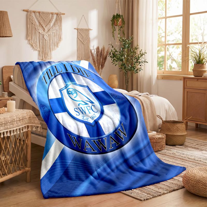 Sheffield Wednesday Theme Fleece Blanket Cozy Soft Plush Blanket For Bedroom Couch Travel