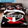 3pcs Spfc Team Crest Design Printed Bedding Set Duvet Cover Closure Includes 1 Duvet Cover & 2 Pillowcases Bedding Sets Home Decor Gifts