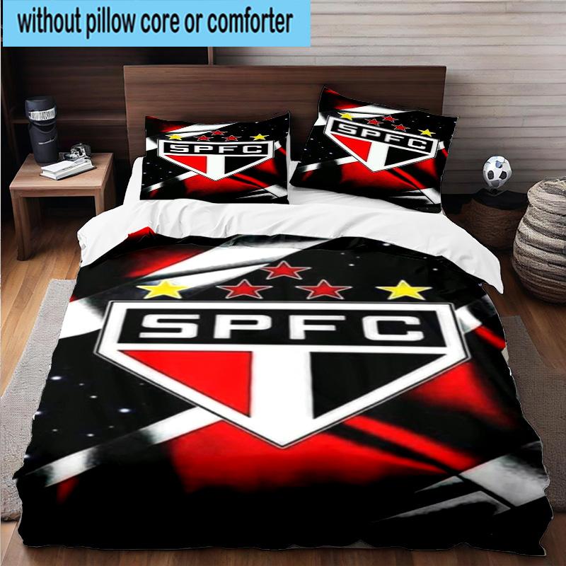 3pcs Spfc Team Crest Design Printed Bedding Set Duvet Cover Closure Includes 1 Duvet Cover & 2 Pillowcases Bedding Sets Home Decor Gifts