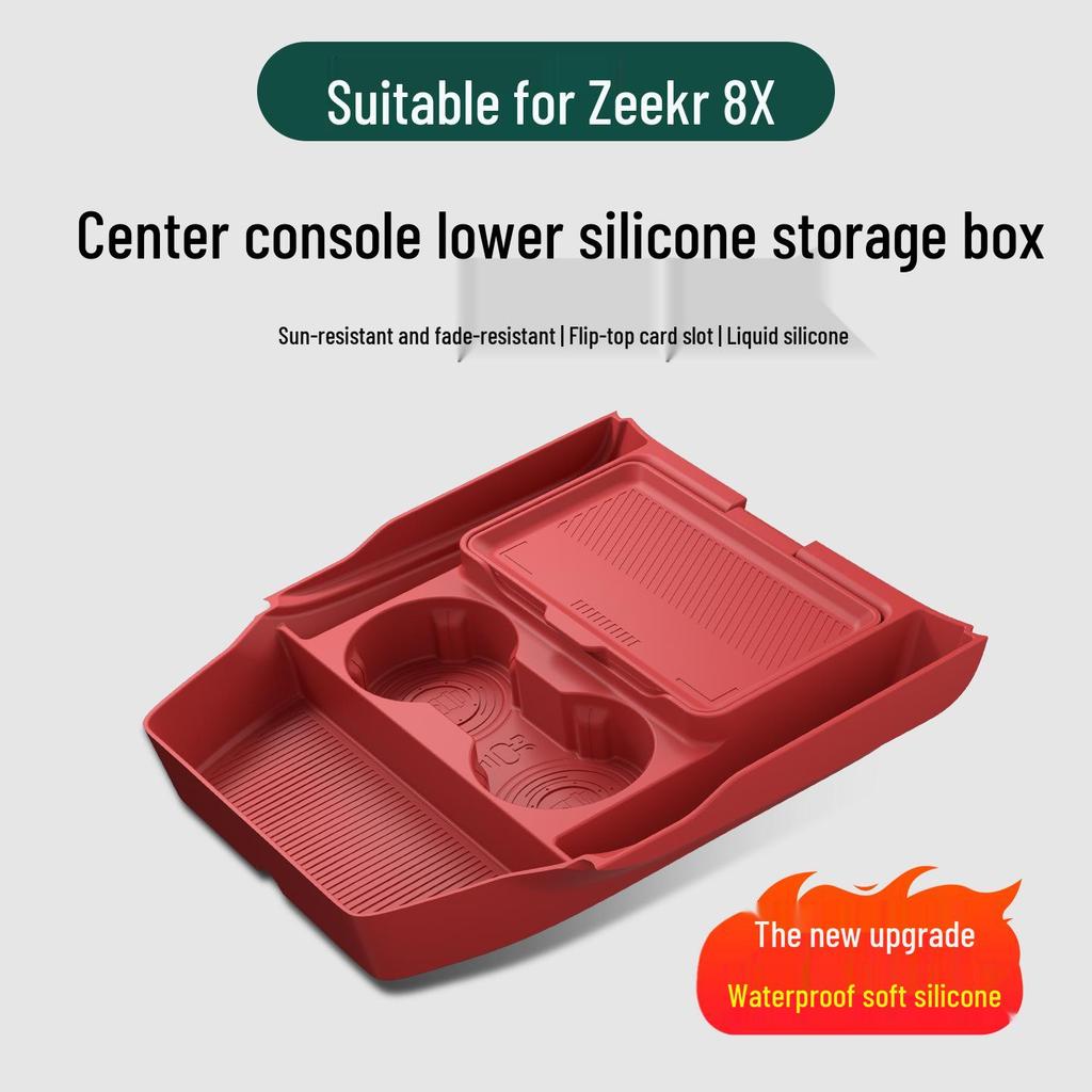 Zeekr 8X Silicone Center Console Armrest Storage Organizer Accessories