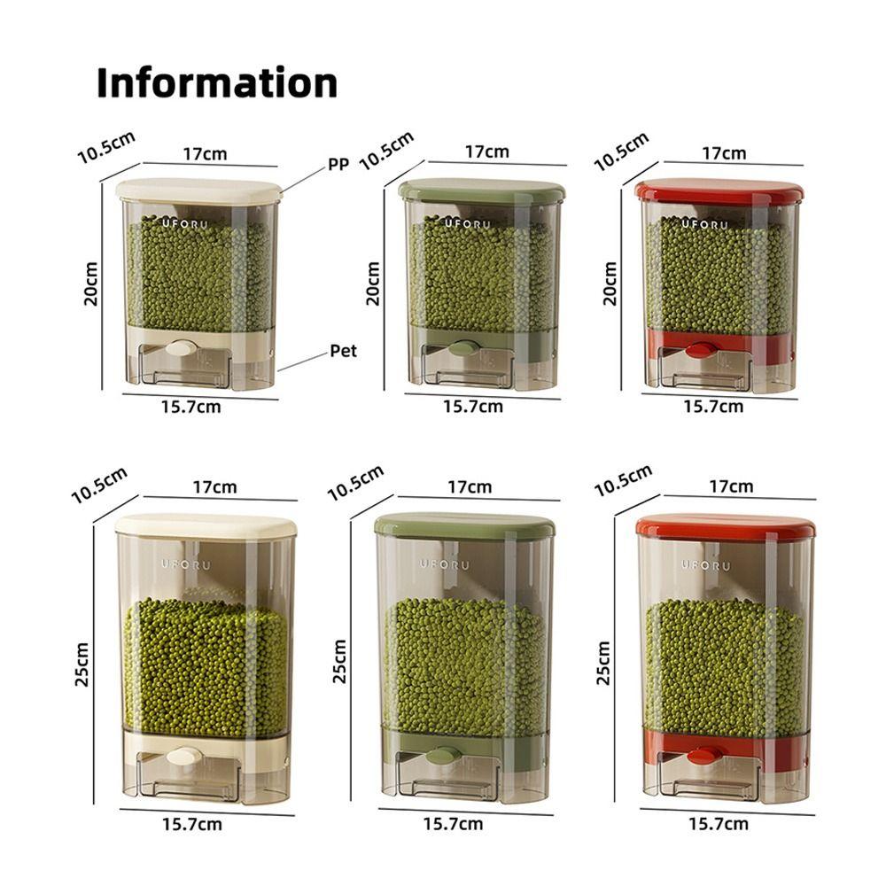 Plastic Sealed Rice Dispenser Wall Mounted Rice Dispenser Tank  Kitchen Accessories