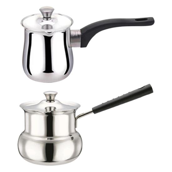 Yousheng Coffee Pot Stainless Steel Milk Warmer with Cool Handle Small Saucepan for Butter Melting And Sauces Portable Espresso Maker for Home