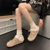 Doll head inner height increase women's new autumn retro two wear flat thick sole comfortable round head single shoes