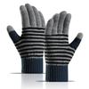 Striped Women Winter Keep Warm Knitted Thicken Ouch Screen Soft Gloves