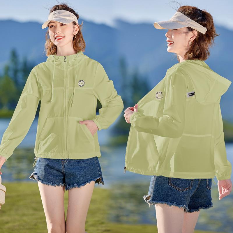 

Солнцезащитная одежда женская летняя новая приталенная талия ледяной шелк для улицы маленькая майка солнцезащитная одежда короткая куртка XXL зелёный