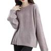 NONELECEDOLE Knit Long Round Loose Solid Perfect for and Women's Sweater, Sleeve, Neck, Thick, Fit, Color, Simple, Soft, Slimming, Warm, Casual,