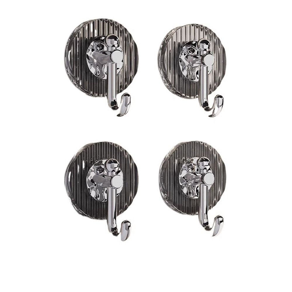 

4pcs Self Adhesive Light Luxury Hook No Drilling Door Back Hook Creative Key Holder Clothes Grey-4Pcs