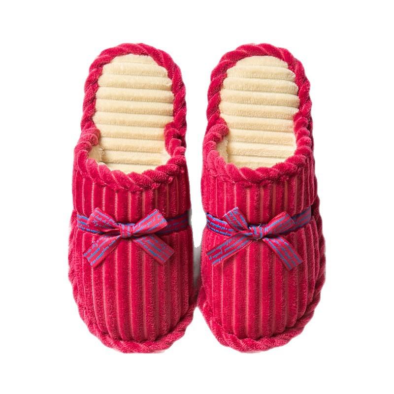 Home cotton slippers autumn and winter home soft bottom non-slip silent couple floor mop plush slippers