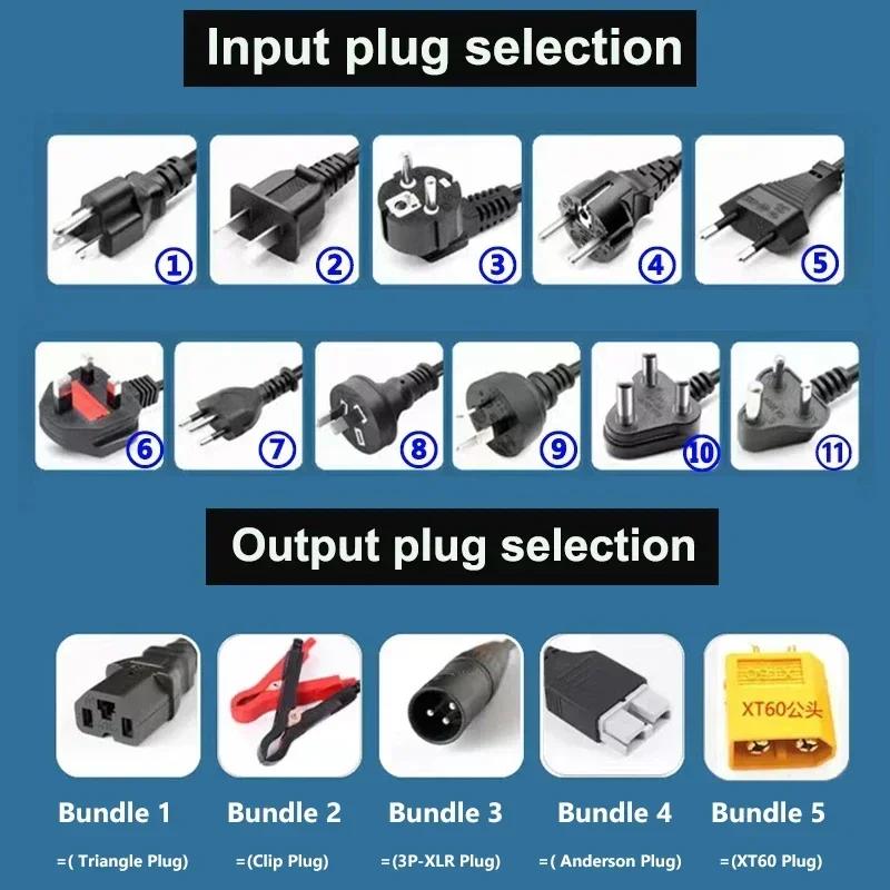 48V 60V 72V 5A 8A 10A 12A 15A 20A Lithium ion Charger 13S 16S 20S 54.6V 67.2V 84V High-power Intelligent &Display Metal Shell