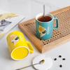 Kreative Geprägte Wunderschöne Romantische Blume und Blatt Keramiktasse mit Deckel Löffel Büro Zuhause Kaffee Milch Tasse Begleiter Geschenk Tasse