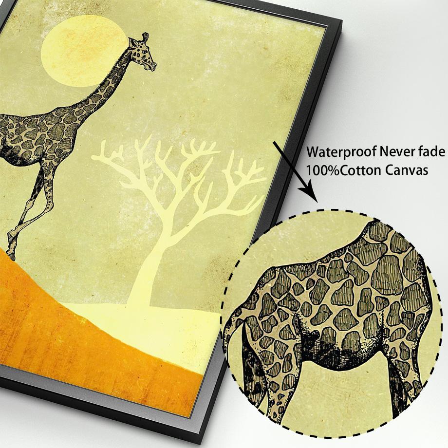 Nashorn Giraffe Elefant Dinosaurier Kinderzimmer Wand Kunstdruck Leinwand Malerei Safari Tiere Nordic Poster Dekor Bilder Kinderzimmer