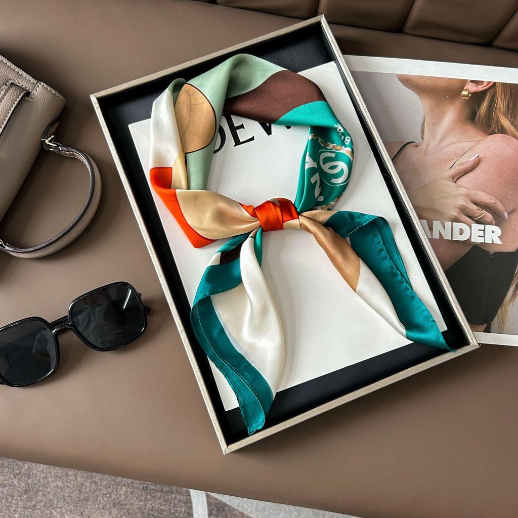 Korean Style High-End Printed Silk Scarf - Versatile Fashion Accessory