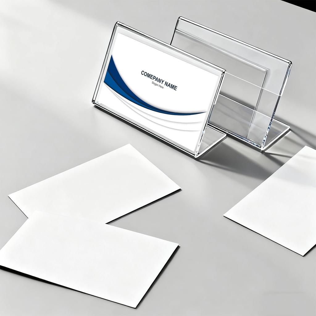 Yanuki 40-Piece Pop Stand, 9cm x 6cm, Acrylic Card Stand with Protective Film, for Price Cards, Price Tags, and POP Displays