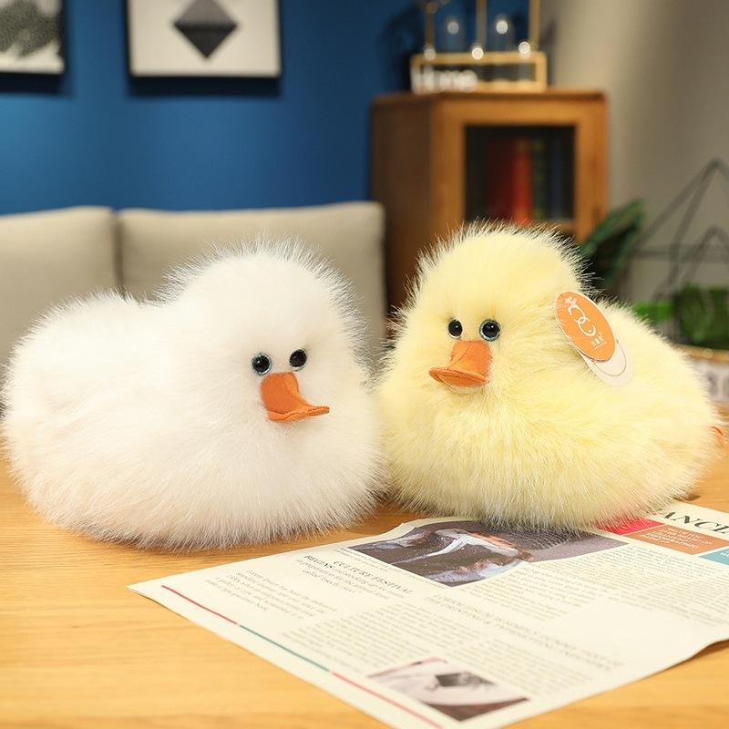 Cute simulation yellow duckling doll plush toy lying duck doll children accompany soothing doll