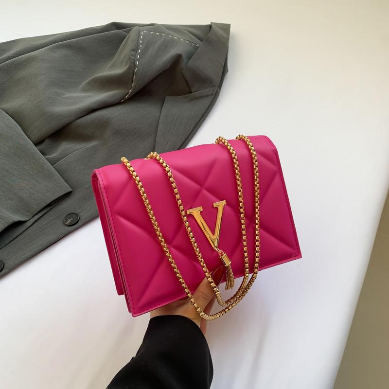 Новая сумка на цепочке через плечо, простая повседневная сумка через плечо, модная, маленькая квадратная сумка