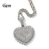 Hip Hop Gu Meng Love Copper Inlaid Zircon Pendant Men's and Women's Personality Trend Heart Shaped Around Round Zirconium Pendant Necklace