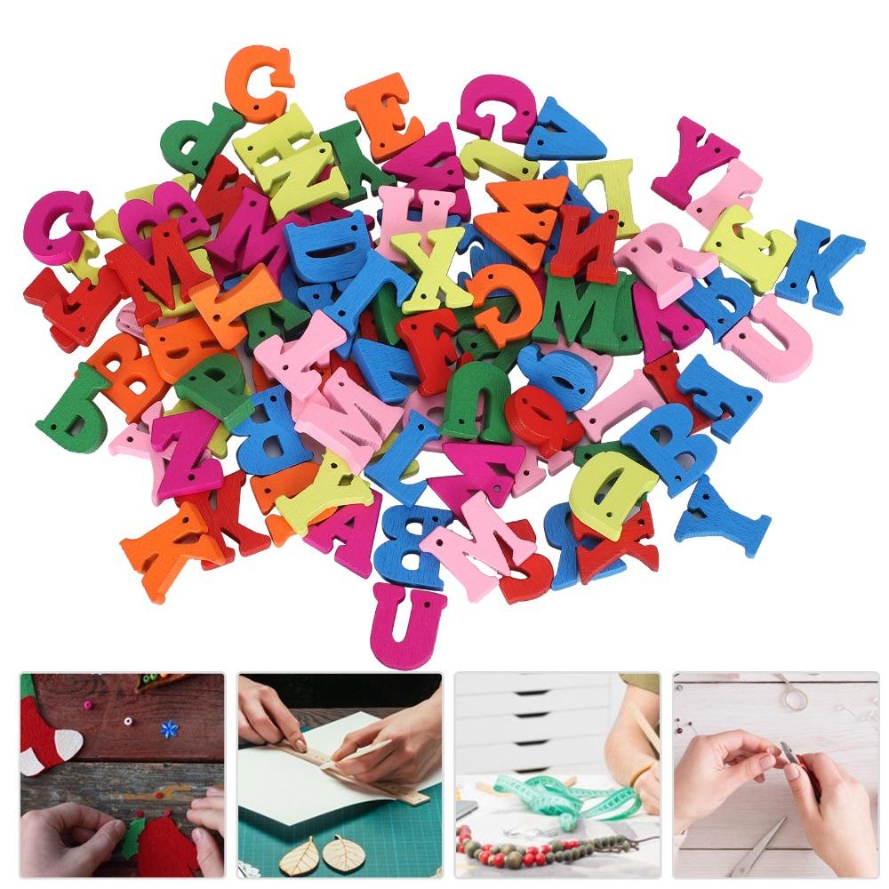 300pcs Mixed Colors Wooden Alphabet Assorted Colored Wooden Craft Letters Wedding Decor