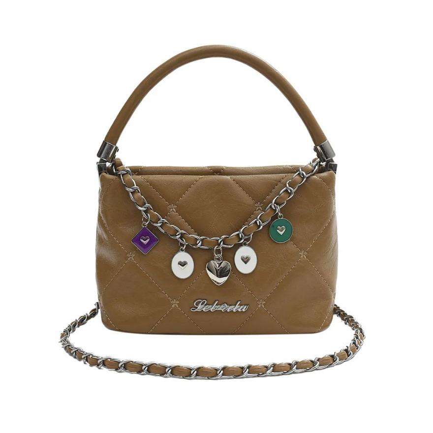 All-Match Chains Crossbody Bags PU Leather Soft Handle Small Handbags High-Grade Sense Shoulder Bag for Women