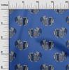 oneOone Cotton Flex Fabric Fish Block Printed Fabric 1 Yard 40 Inch Wide