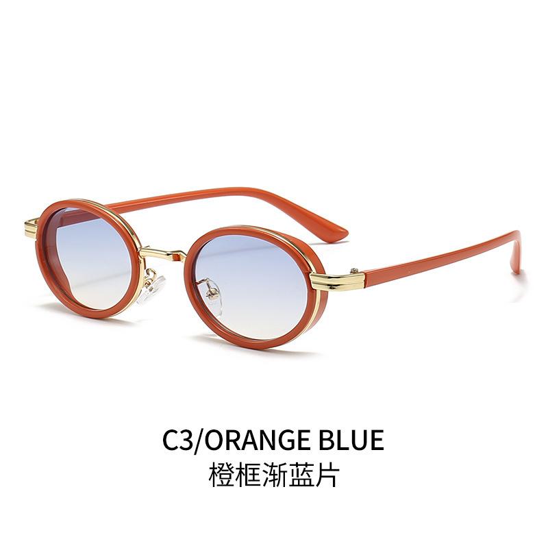 Metal Small Frame Punk Oval Sunglasses Steam Futuristic Retro Sunglasses Women'S Street Shot Glasses