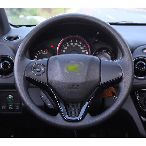For Honda HR-V HRV 2016-2021 Glossy Black Inner Steering Wheel Sheet Cover Trim