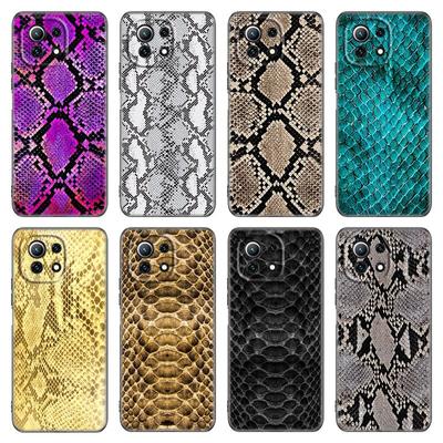 Sexy Python Snake Skin Phone Case For Xiaomi Mi POCO X3 NFC GT M4 M3 12 11T 10T Pro A3 11 Lite NE 5G 12X 11i F3 Soft Black Cover