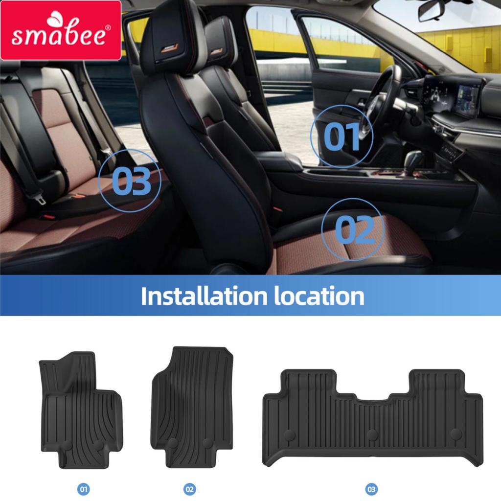 Smabee Left Drive for Nio EC7 2023 TPE Car All -Weather Floor Mats Trunk Pad Foot Mat Cargo Liner Waterproof Accessories Black