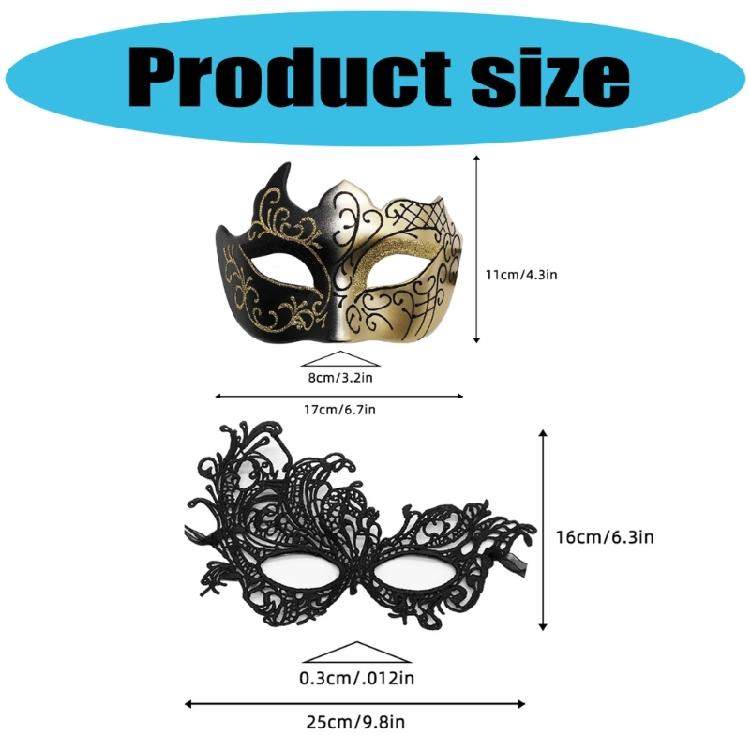 Couple Masquerades Masks Set Venetians Party Mask Costume Mask Mardi Gras Mask Half Face Mask Eyemask for Women Men Gifts