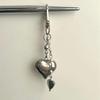 Trendy Silver Heart Bag Accessory Stylish Alloy Heart Bag Pendant Personalized Heart Keychain Accessory for Purse