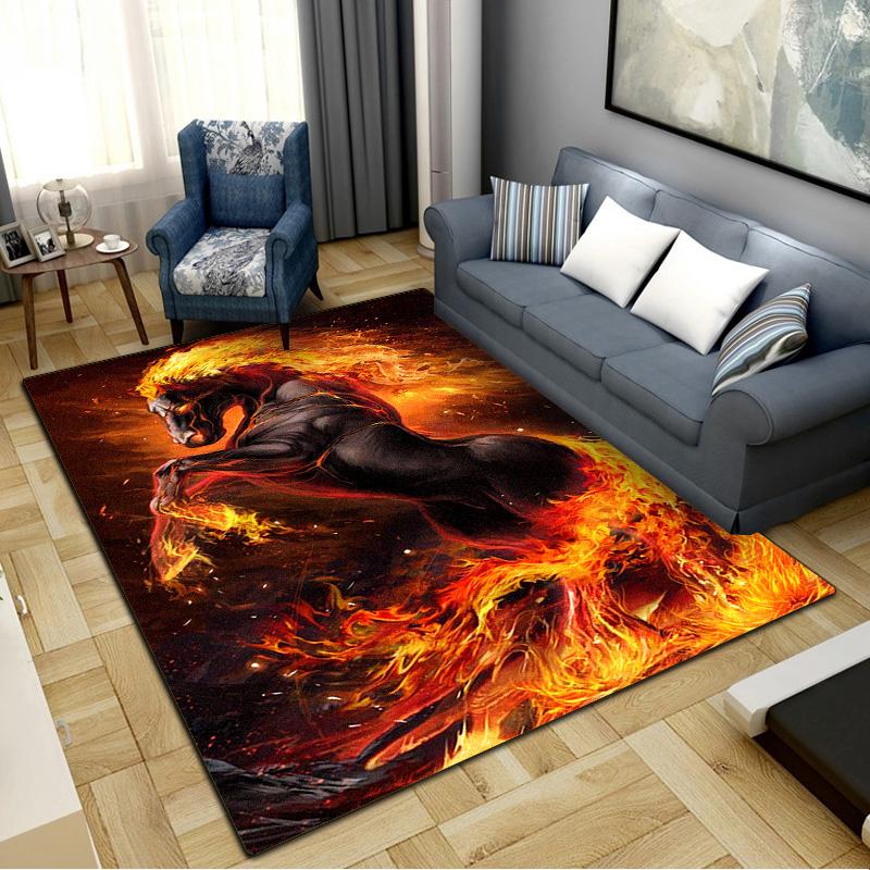 Horse Carpet Rug for Living Room Bedroom Home Sofa Decoration,Kids play Non-slip Floor Mat