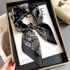 Luxury Brand  Skinny Neckerchief Scarf For Women Satin Silk Ribbons Bandana Ladies Neck Tie Wrist Wrap Shawl Echarpe