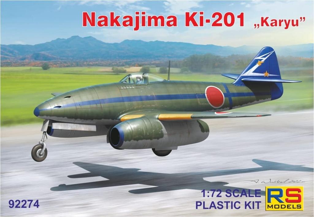 RS Model 1/72 Scale Japanese Army Nakajima Ki-201 Jet Fighter Attack Aircraft Karyu Plastic Model Kit 92274 (Colored)