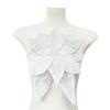 Witte 3D Bloemen Geborduurde Stoffen Patches voor Kledingreparatie en Decoratie