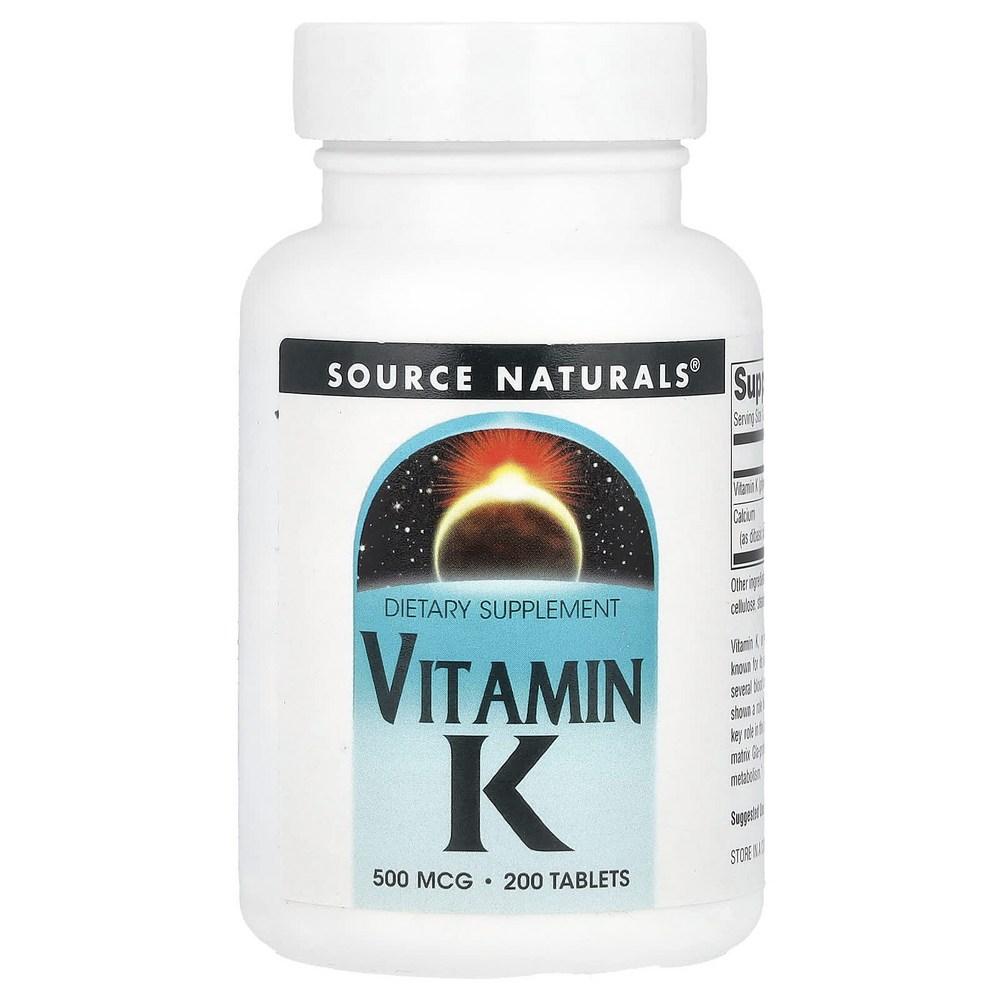 Source Naturals Vitamin K 500 Mcg 200 Tablets 6 Pcs 200 Tablets