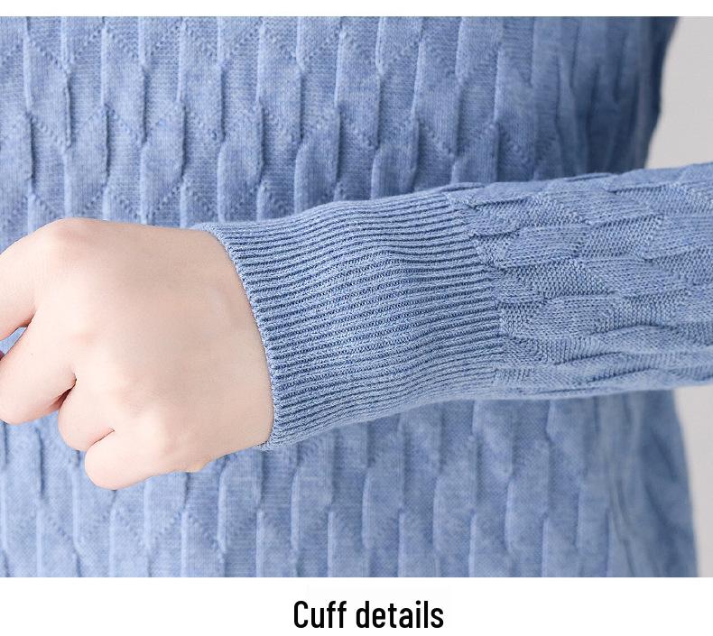 V-Neck Knitted Long-Sleeve Sweater: 2025 Early Autumn Fashion for Women