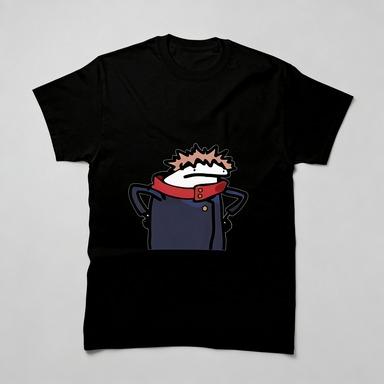 2026 Summer New100purecottonJujutsu Kaisen meme anime character pattern leisure stretch fabric Short SleeveTshirt Round shirt