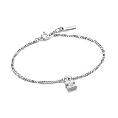 ANIA HAIE Padlock Lock Pearl 925 Silver Bracelet B054-01H