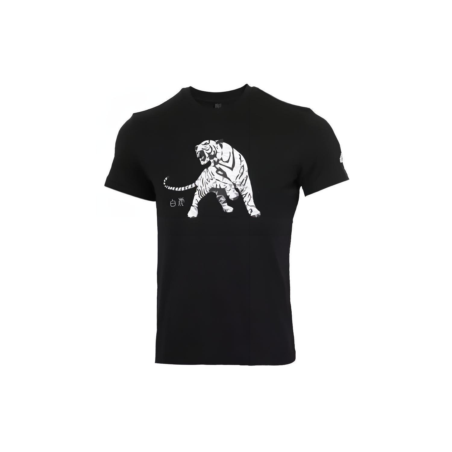 adidas Casual Sports Crew Neck Tiger Short Sleeve Men s Black GJ8871 M
