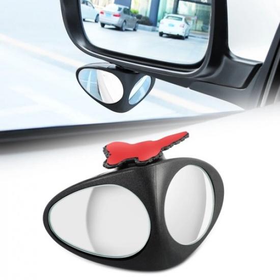 2-Side Car Blind Spot Convex Mirror 360° Adjustable Rear View Parking Mirror HD