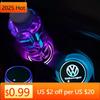 Horká novinka 7barevné LED světlo do držáku nápojů v autě Svítící podtácek Podložka pod hrnek na vodu Pro VW Volkswagen Passat Polo Jetta Golf Beetle CC GTI M