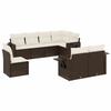 VidaXL Garden Lounge Set with Cushions 8 Pcs, Patio Sofas, Patio Furniture Set, Outdoor Furniture, Brown 3220442