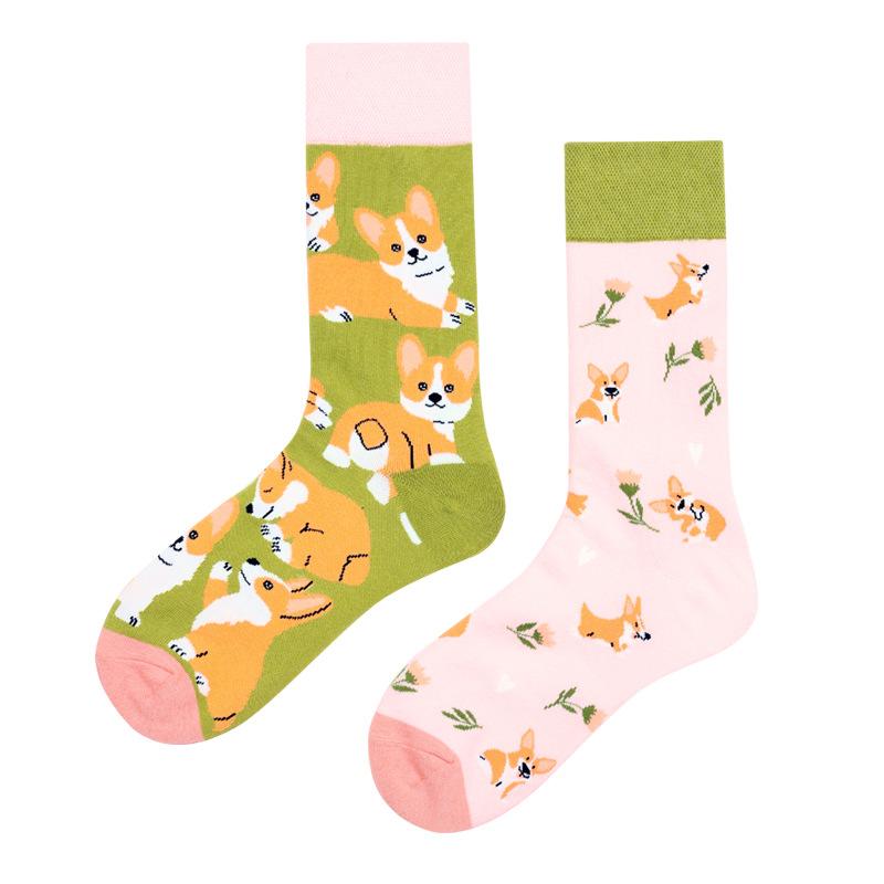 Mandarin Duck Men's and Women's Socks Original AB Trendy Socks Medium High Tube Socks Flower Fruit Animal Cartoon Cotton Socks