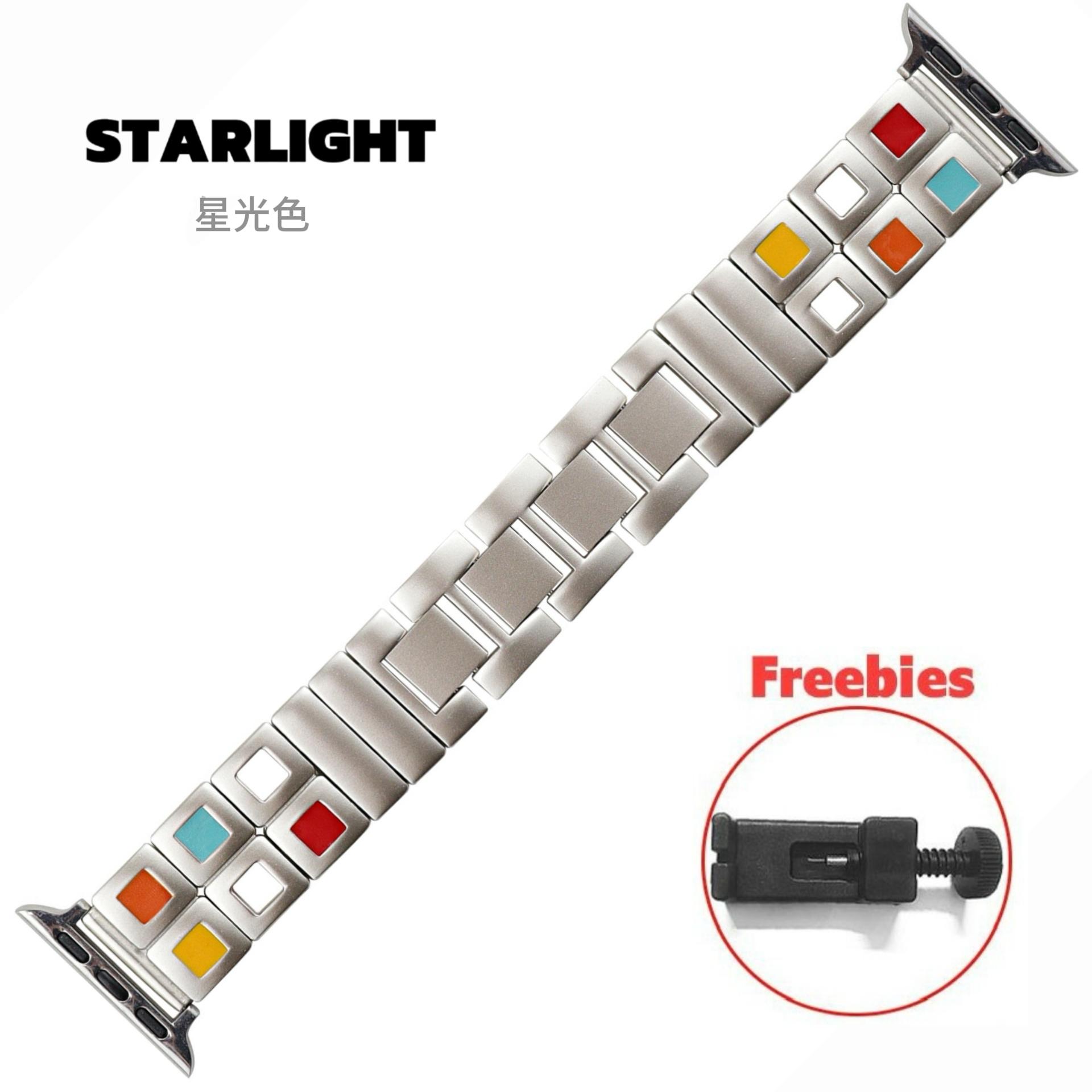 

Роскошный металлический ремешок для Apple Watch 38 мм, 41 мм, 42 мм, 40 мм, 45 мм, 49 мм, женский цветной браслет-браслет для iWatch Ultra 9 8 7 SE 6 5 4 3 42mm 44mm 45mm 49mm