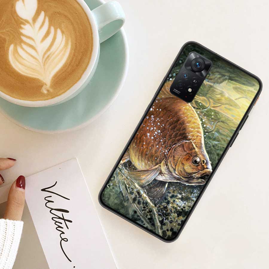 Carp Fishing Fish Phone Case For Redmi Note 14 13 Pro 5G Plus 12 12C 10 10A 10C 9 9A 9C 9T 8 8A K60 K70 Pro Xiaomi Cover Shell C