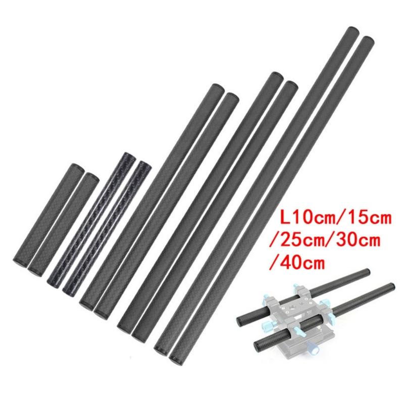 10/15/25/30/40cm Carbon Fiber Tube Rod 15mm Telephoto Lens Support for Rig Rail Clamp System Follow Focusing DSLR Camera
