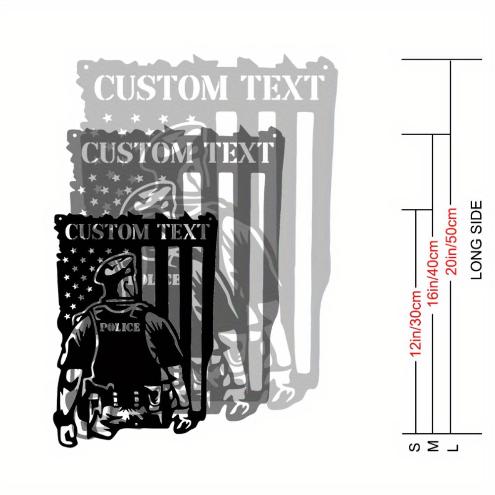 

Custom Metal Tin Sign Police Badge Wall Art Personalized Gift for Cop Home Decor 30cm